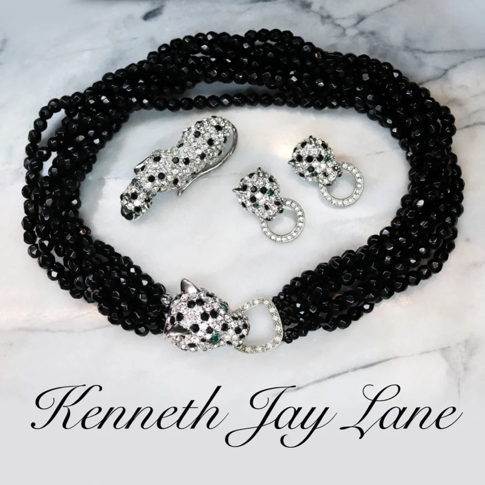 ⚜️ Vintage Kenneth Lane Bookpiece Leopard Necklace